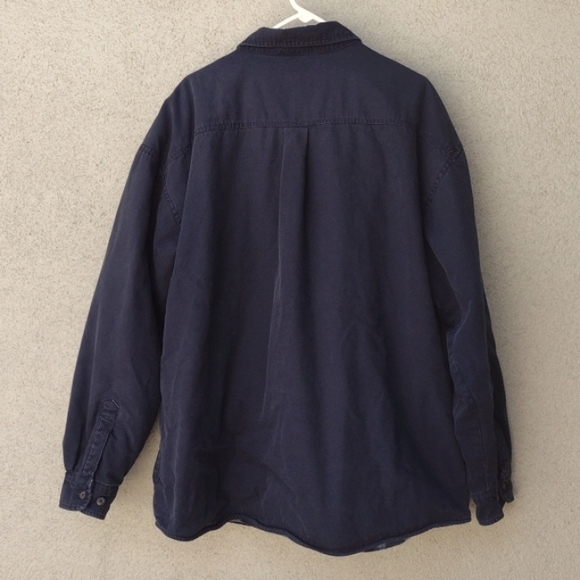 Levi's Navy Blue Fleece Lined Canvas Button-Up Shacket XXL - Picture 2 of 8